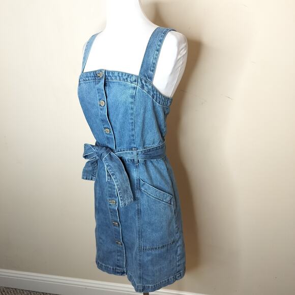 Habitual Belted Denim Mini Dress Button Front - Picture 6 of 9